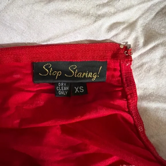 Stop Staring Red Strapless Polka Dot Dress - Picture 2 of 2